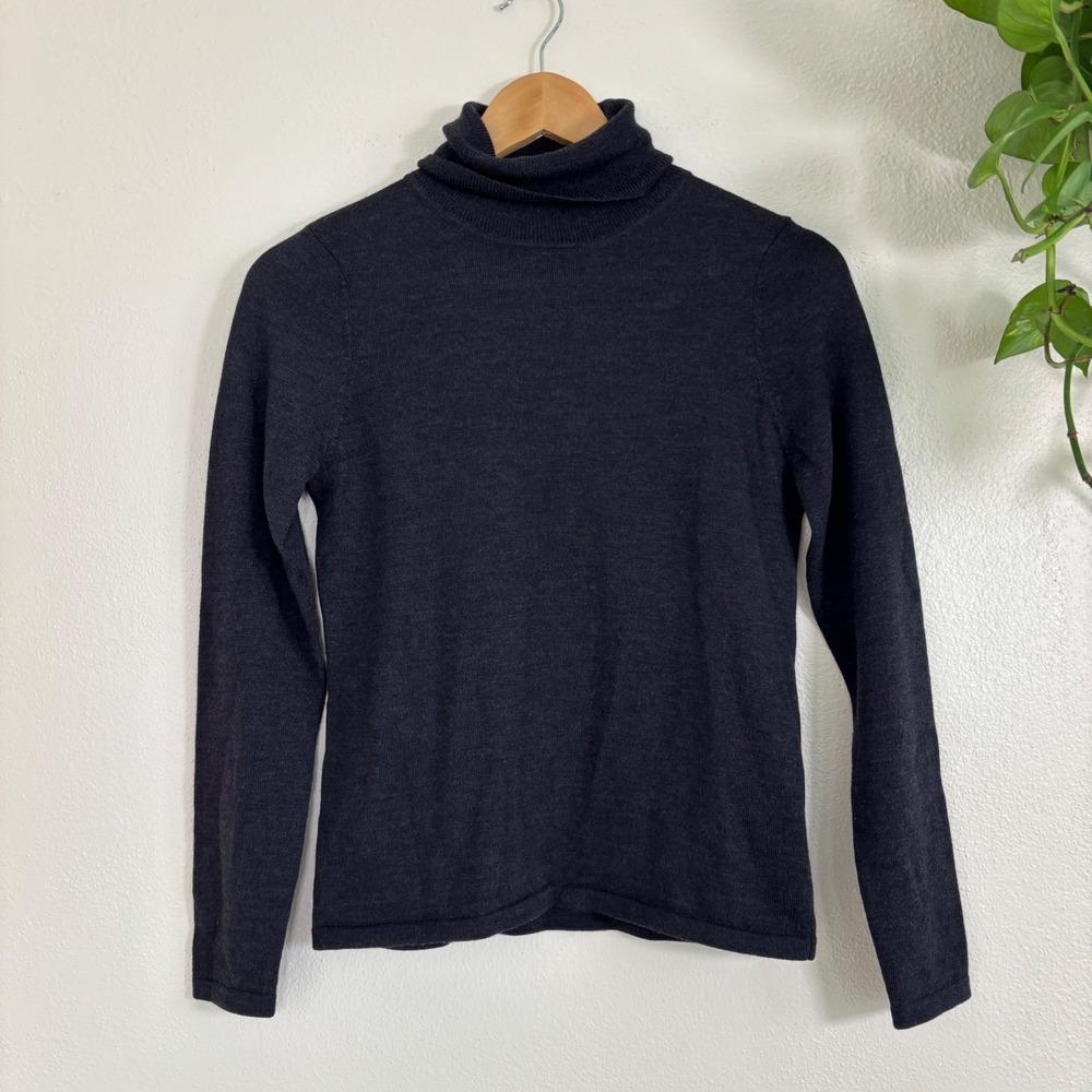 Lauren Ralph Lauren merino wool black turtleneck long sleeve small petite p/p